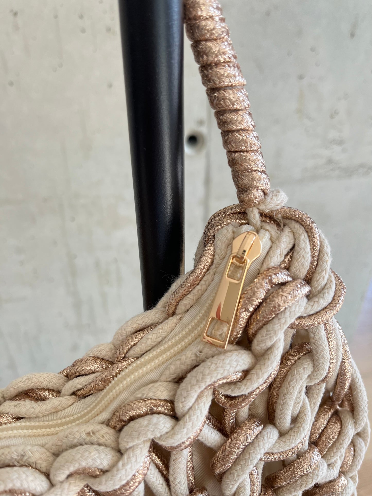 Tasche Seil Beige/Gold