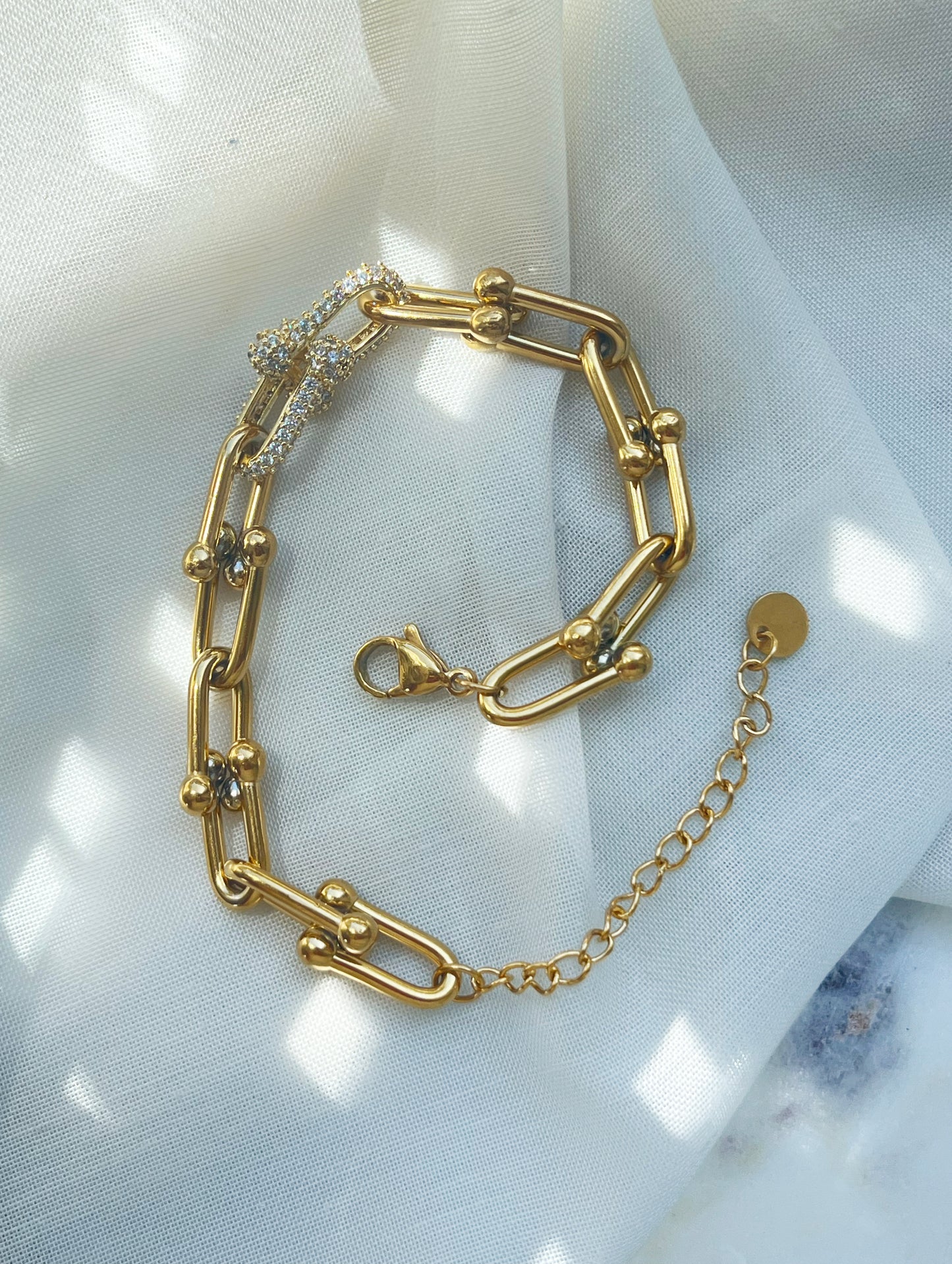 Glieder-Armband mit Glitzersteinen