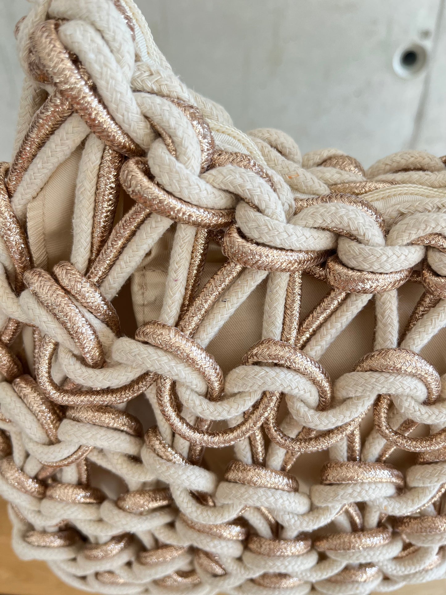 Tasche Seil Beige/Gold