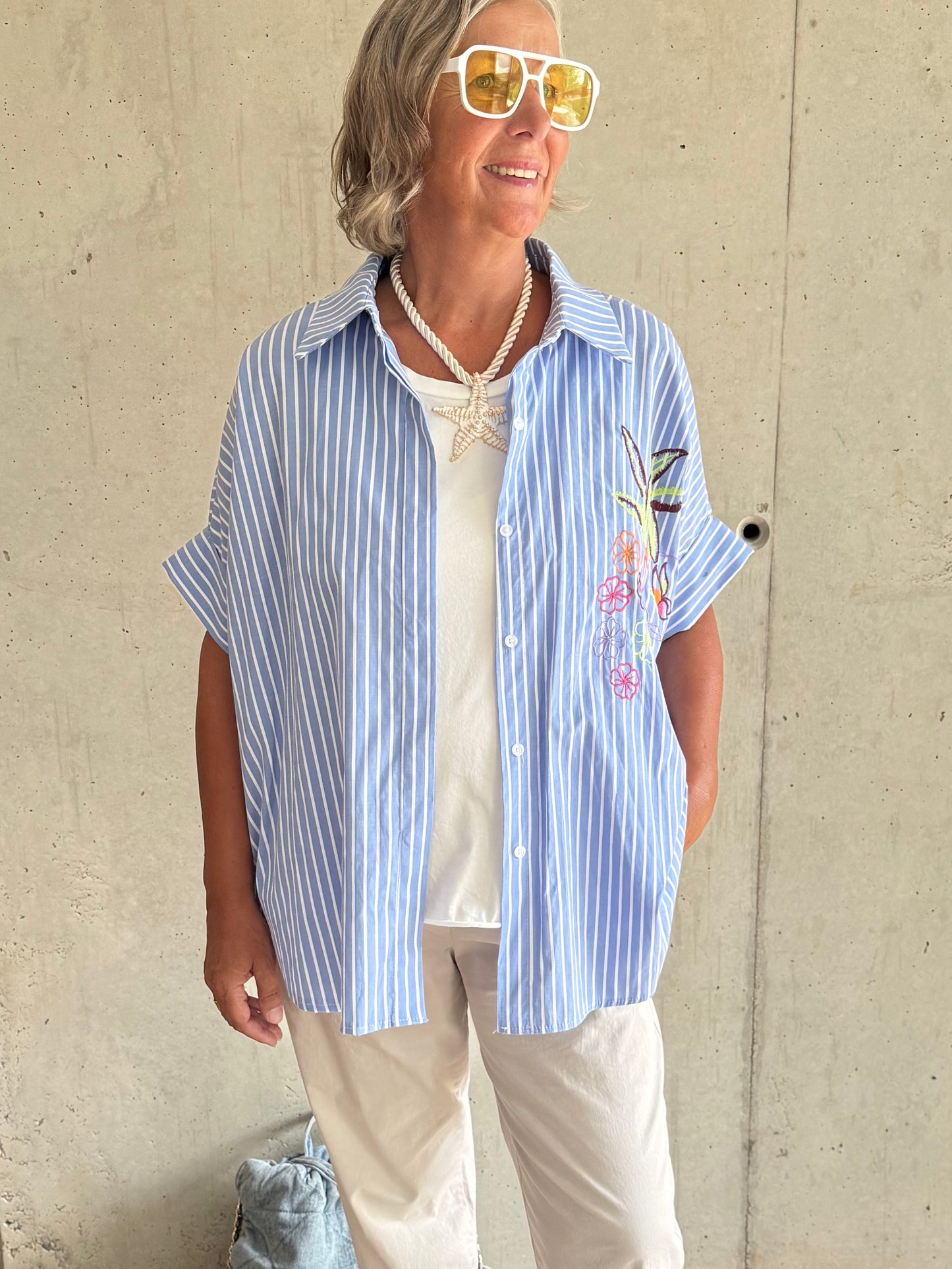 Streifen Bluse Oversize