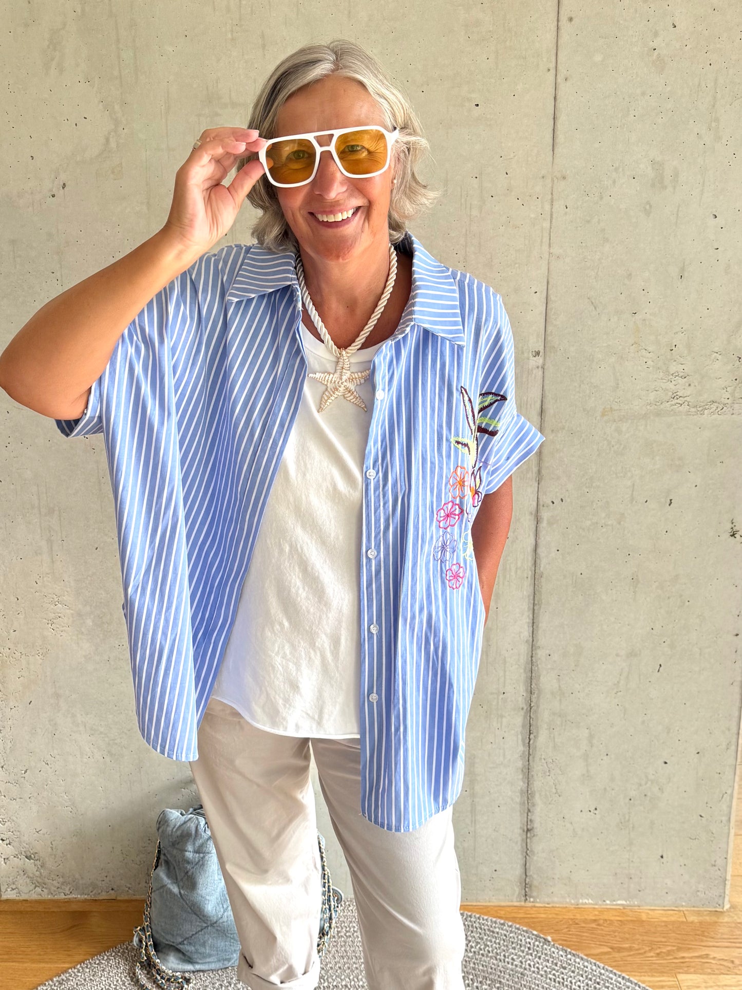 Streifen Bluse Oversize