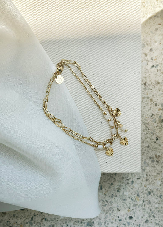 Armband mit Anhängern white