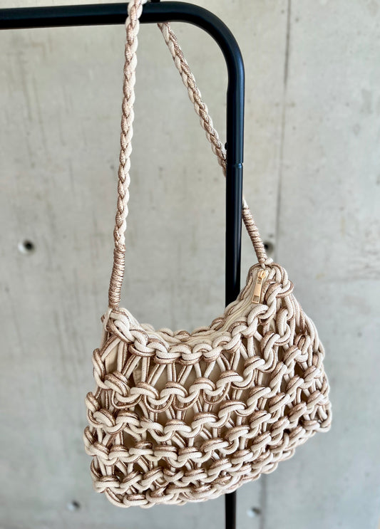 Tasche Seil Beige/Gold
