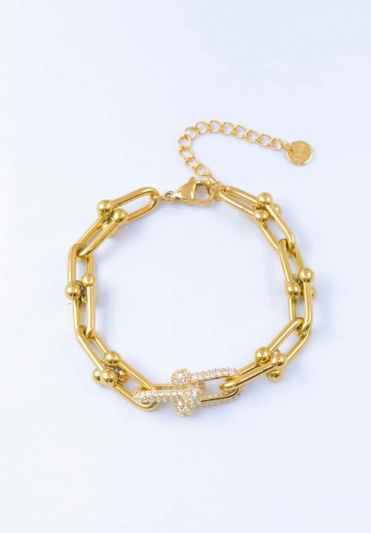 Glieder-Armband mit Glitzersteinen