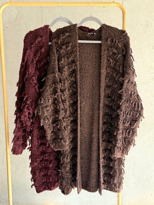 Strickjacke Lang Zottel